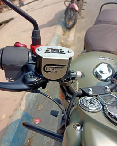 OBEROI'S TRADERS Classic 350 Be Reborn Next Gen Front Disc Brake Fluid Reservoir Oil Cap Cover Guard Protector Bike Crash Guard for Royal Enfield