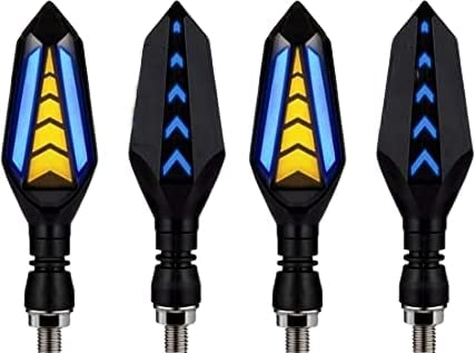 MIKANIX R15 V3 / V4 & M Yellow/Blue LED Running Light DRL Bike Turn Signal Indicator Lamp Universal for Motorbikes