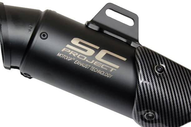 Mikanix Project Racing Sports Silencer/Exhaust Muffler Pipe with Black Carbon Fiber Plate Slip-on Exhaust System for Bike/Motorcycle