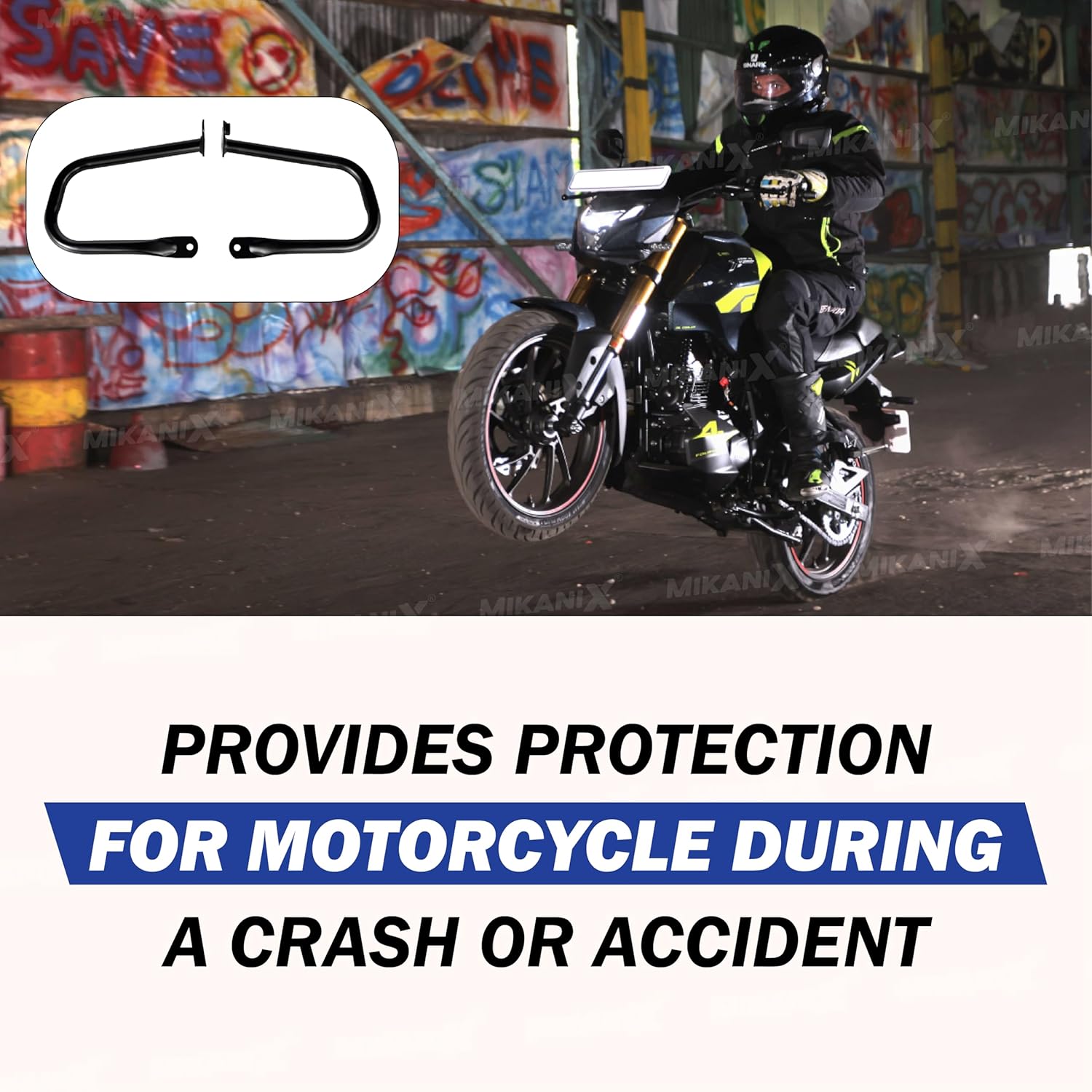 MIKANIX Motorcycle Leg Guard Heavy Duty Safety Protector Leg Guard Compatible for Hero Xtreme All Models