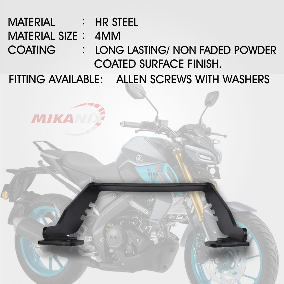 MIKANIX MT 15 Grab Rail Bar/Back Support Pillion/Tail Protector Handle for Yamaha MT 15 V1 & V2