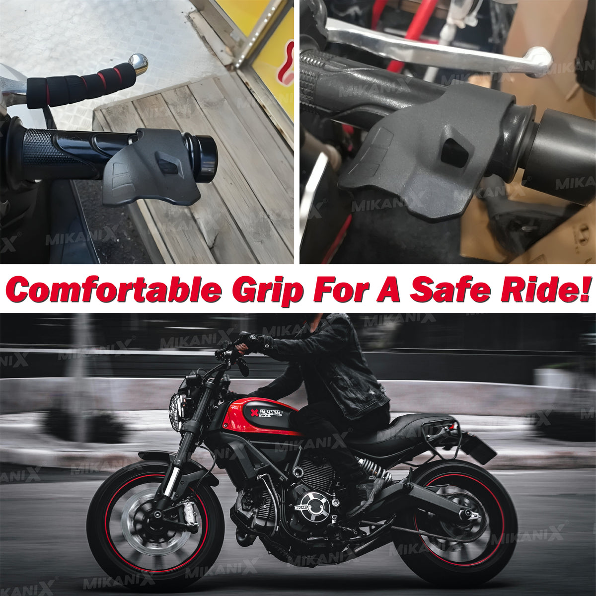 Mikanix Universal Palm Rest Throttle Cruise Accelerator Assist Hand Rest Control Handle Bar Grip for Universal for Bike, Car & Scooties