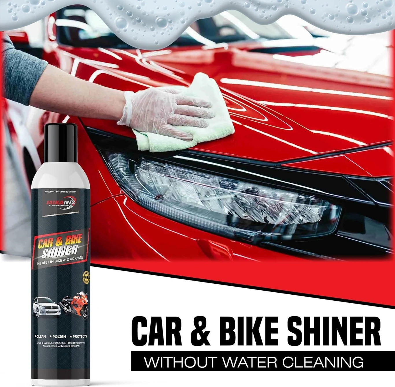 BRXR Liquid Car Polish for Bumper, Dashboard, Exterior, Headlight, Metal Parts, Tyres (500 ml, Pack of 1)