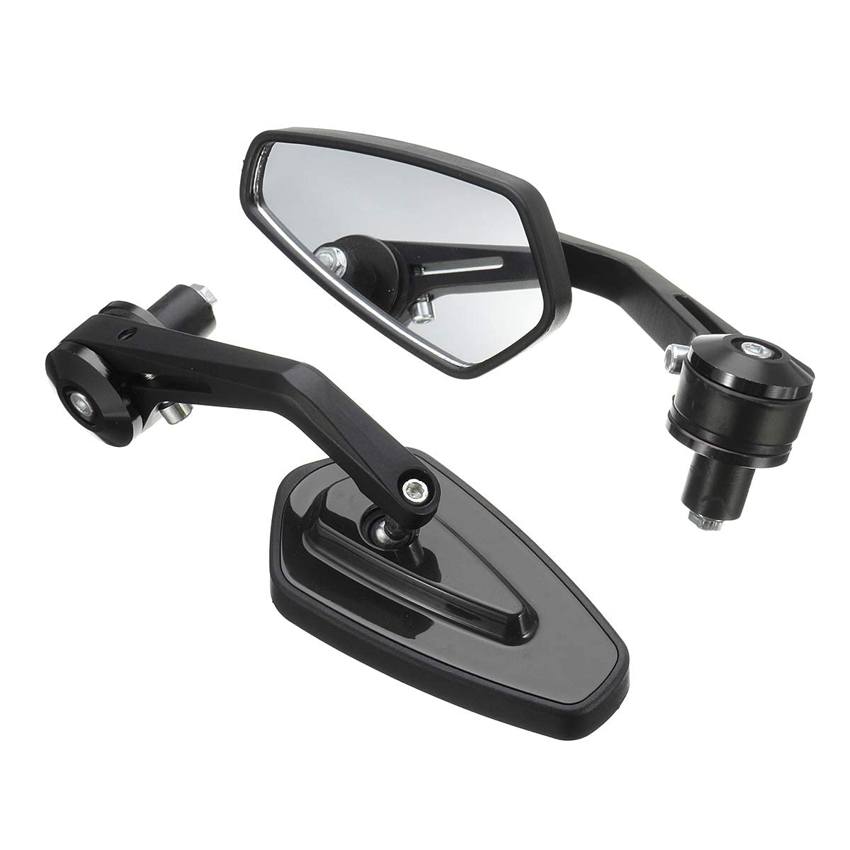 MIKANIX Black Universal and Adjustable Handlebar Rear View Mirror for Bikes and Motorcycles