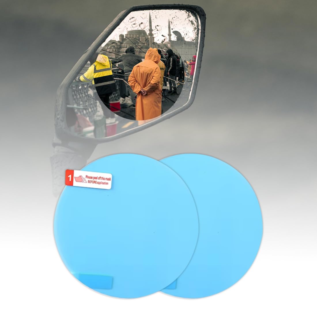 MIKANIX Screen Guard for Bike Handlebar Rear View Side Mirror Anti Fog | Anti Rain Film Protector Tempered For Clear Visibility During Rainy & Foggy Weather