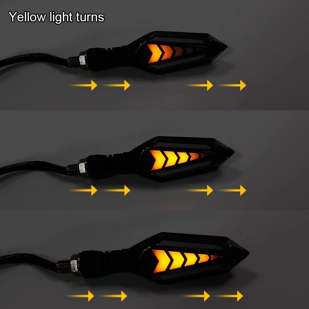MIKANIX R15 V3 / V4 & M Yellow/Blue LED Running Light DRL Bike Turn Signal Indicator Lamp Universal for Motorbikes