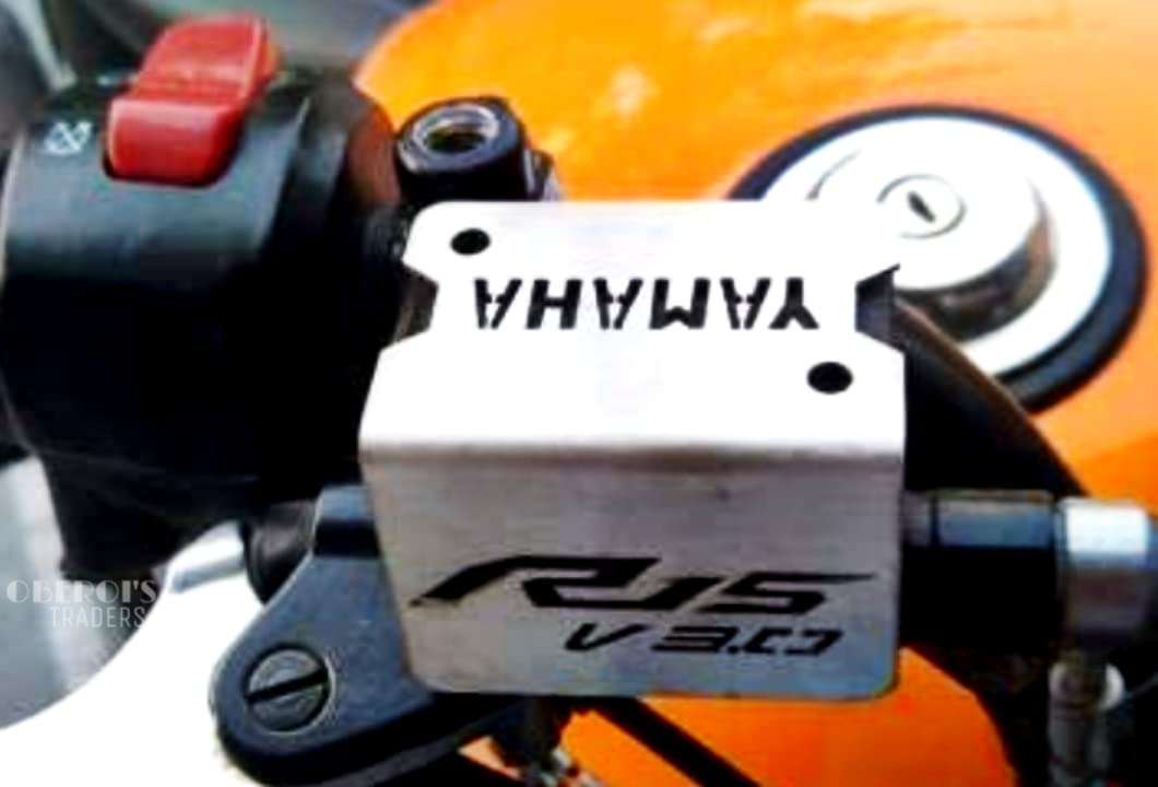 MIKANIX Brushed Stainless Steel Front Disc Brake Master Cylinder Guard for Yamaha R15 V3.0