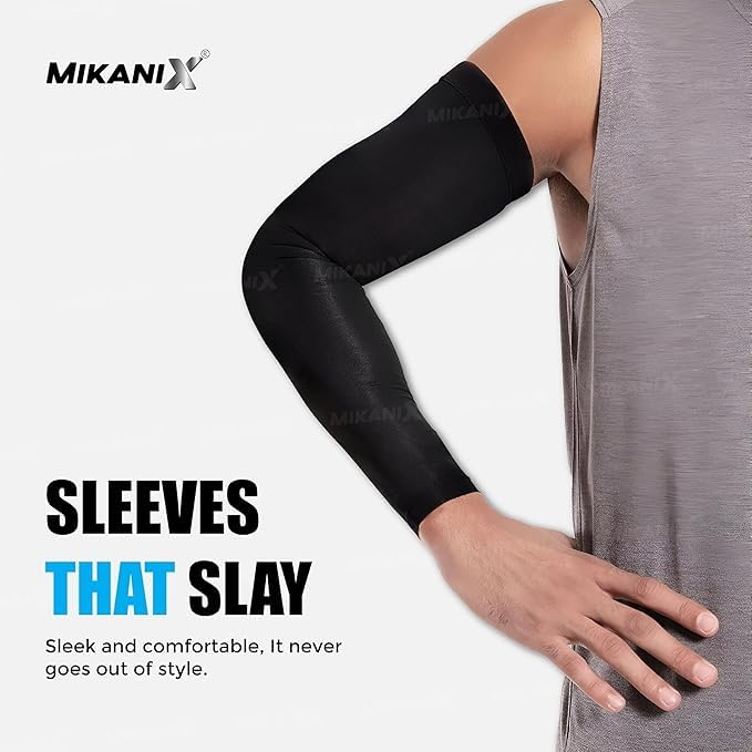 OBEROI'S TRADERS UV Protection Arm Sleeves for Men & Women with Thumb Hole | Sun Protection Sleeves for Cycling, Running, Golf, Football, Basketball, Volleyball & Outdoor Sports