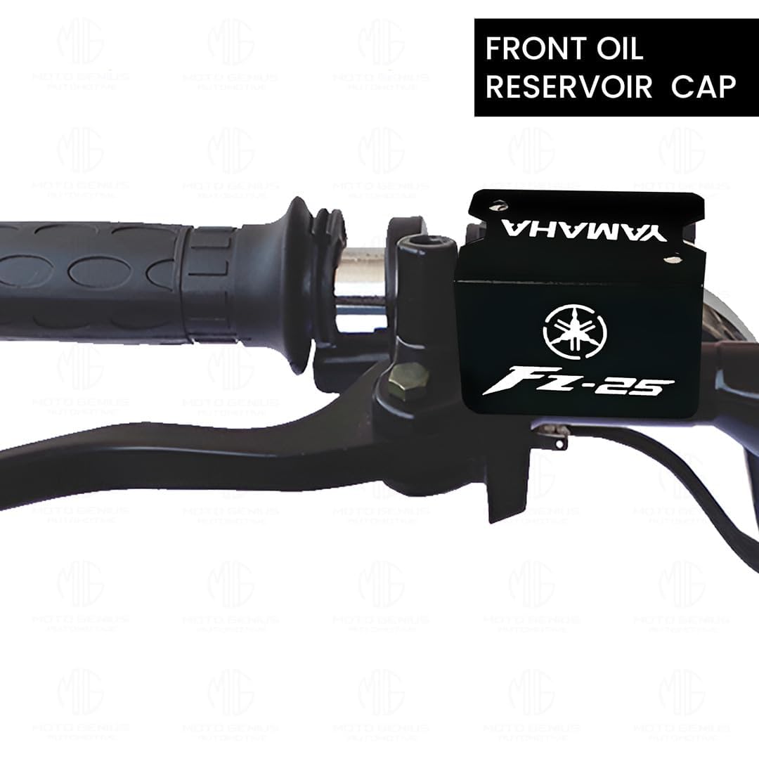 OBEROI'S TRADERS FZ25 Stainless Steel Bike Front Disc Brake Fluid Reservoir Oil Cap Guard Protector Cover