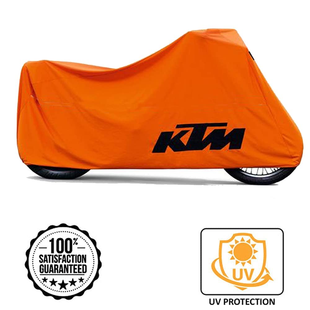 MIKANIX Waterproof & Dust Proof Two Wheeler Bike Body Cover with Mirror Pockets and Carry Bag for All KTM Bikes