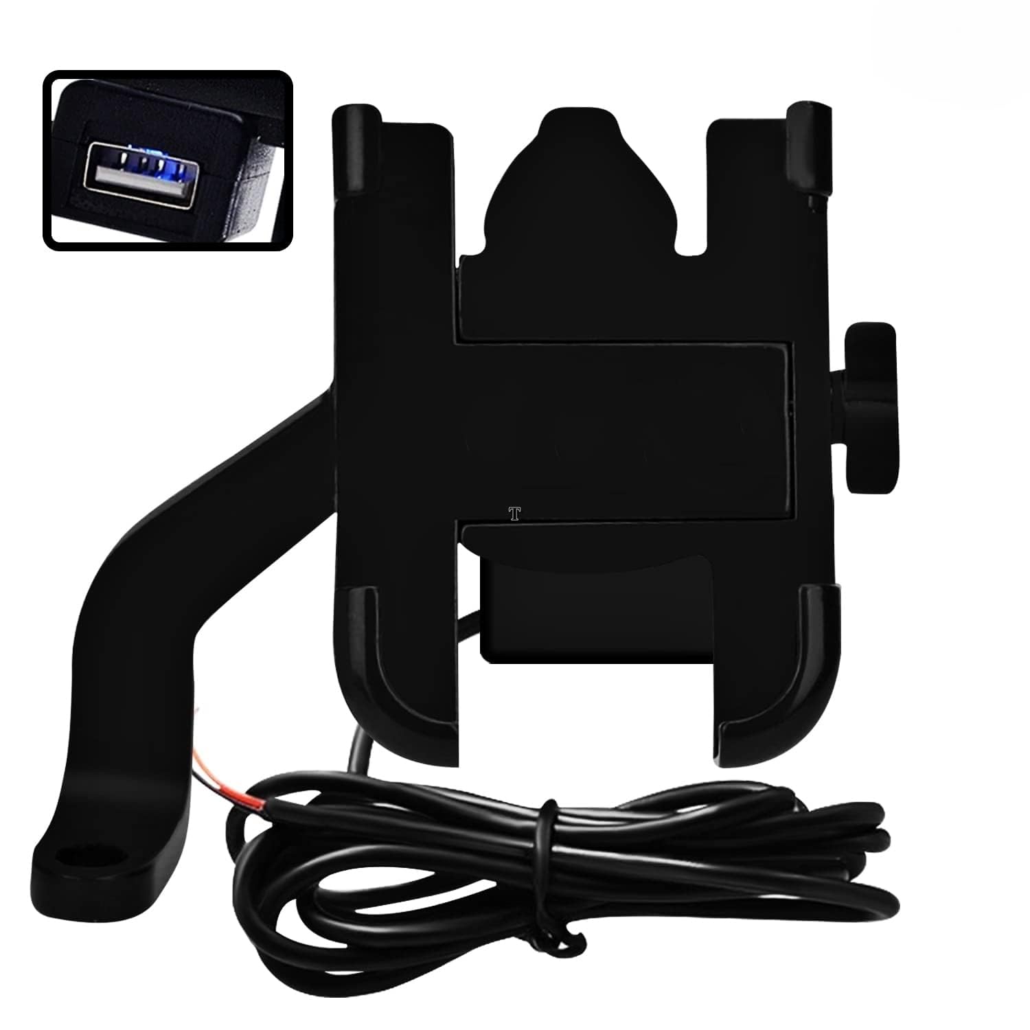 Mikanix Premium Universal Bike Mount 360 Degree Rotating Mobile Holder with USB Charger 2.1 A