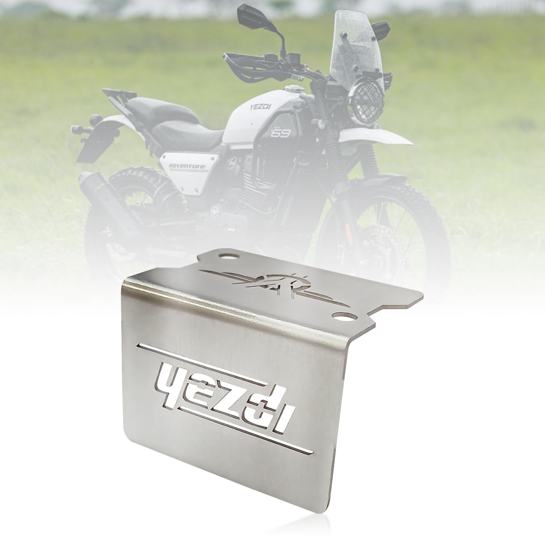 MIKANIX Motorcycle Stainless Steel Bike Front Disc Brake Fluid Reservoir Oil Cap/Container Guard Protector Cover I Compatible with All Yezdi Bike