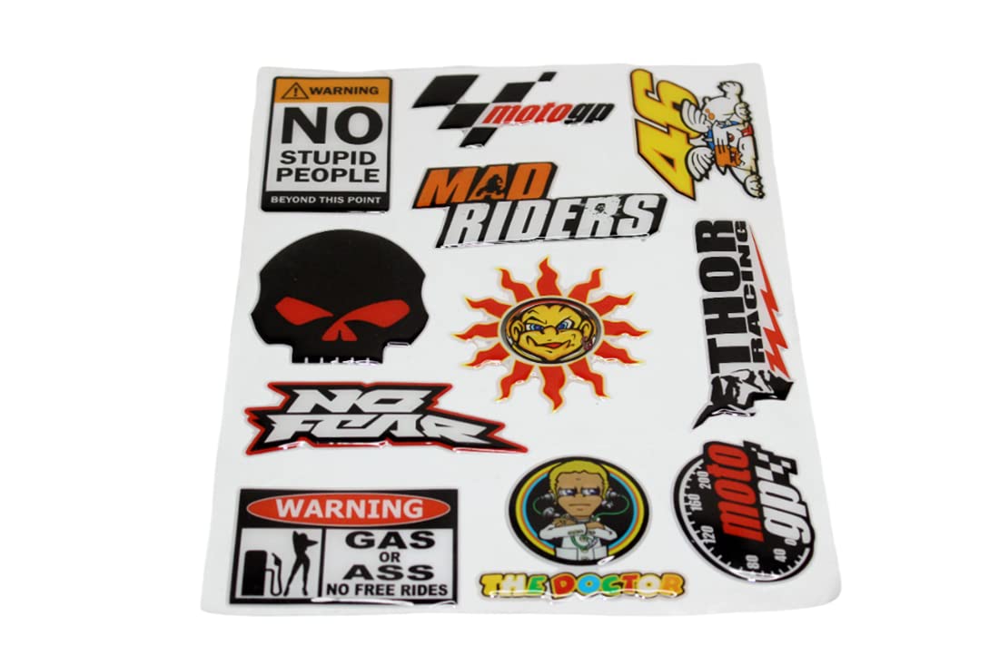 MIKANIX Waterproof Bike and Car Vinyl Sticker/Decals for Helmet, Bumper, Headlight Visor, Motorcycle Fuel Tank, Windshield, Car Windows and Laptop