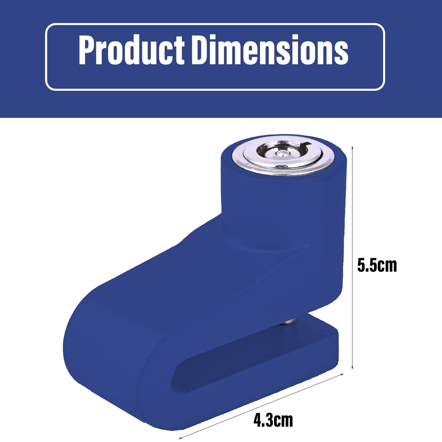 MIKANIX Stainless Steel Heavy Duty Anti Theft Motorcycle Disc Brake Lock for All Bikes and Scooty Security (Blue)