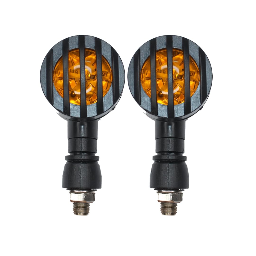 MIKANIX Universal For Bikes Double Sided Blinker Front, Rear Turn Signal Indicator Light Bulb With Jali/Grill Cover
