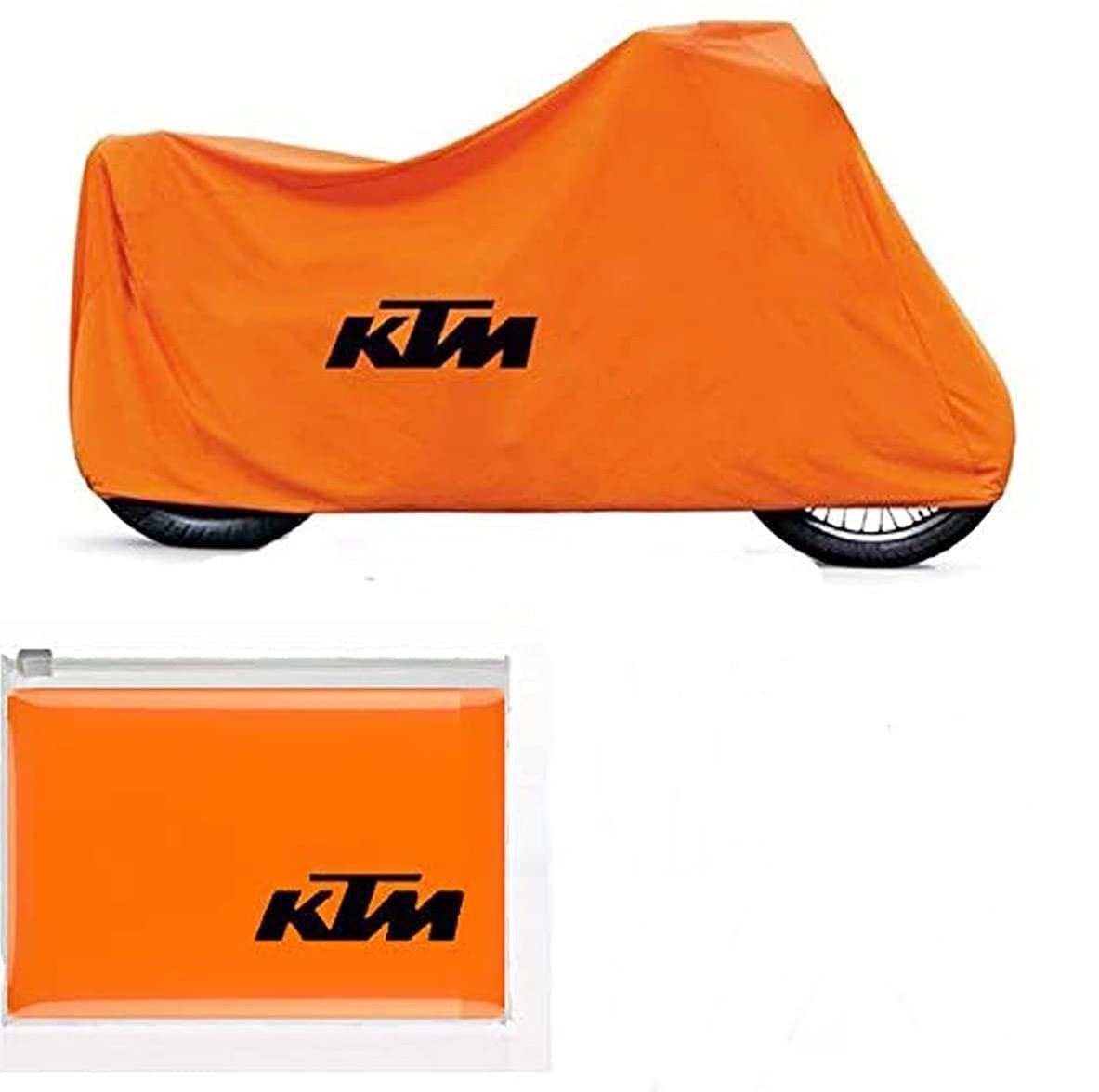 MIKANIX Waterproof & Dust Proof Two Wheeler Bike Body Cover with Mirror Pockets and Carry Bag for All KTM Bikes