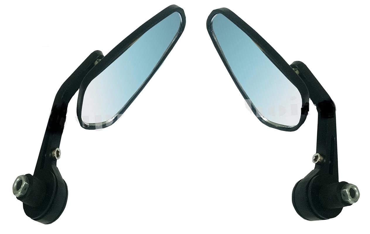 MIKANIX Black Universal and Adjustable Handlebar Rear View Mirror for Bikes and Motorcycles