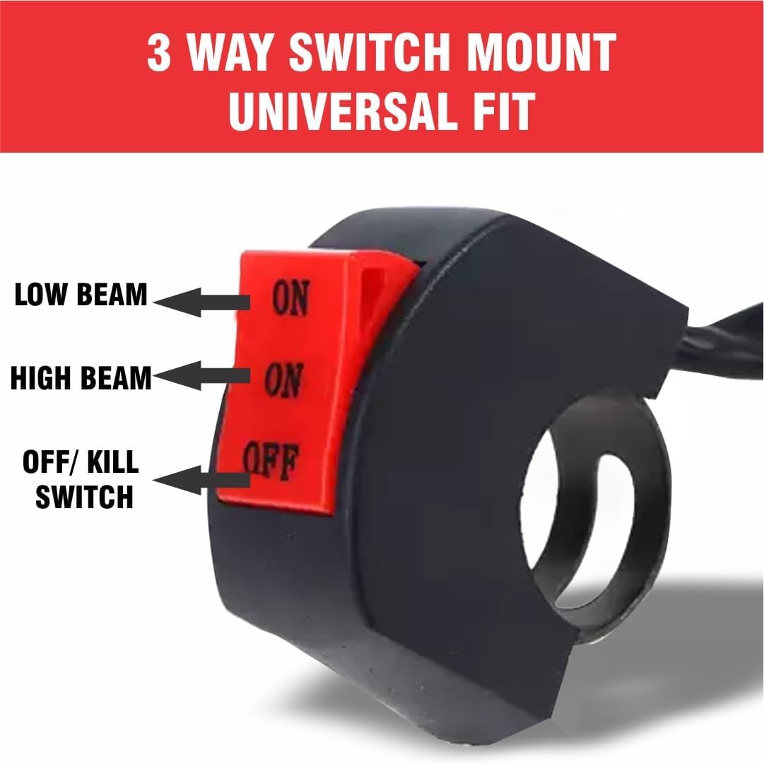 MIKANIX Mini Drive LED Fog Light Lamp | Projector Lens Spotlight | High & Low Beam | White & Yellow Light With On/Off Switch For All Motorbike, Cars, SUV, ATV