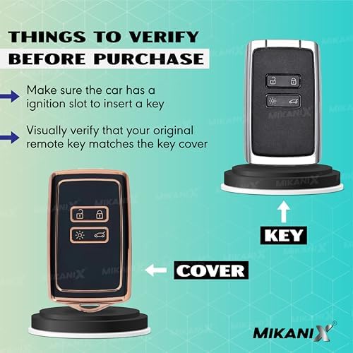 Mikanix Premium Key Cover Compatible with Triber | Kiger with a 4-Button | Elegant Black & Gold Protective Case Shell
