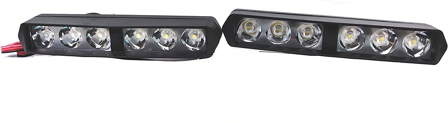 MIKANIX 6 LED Bar Flash Shilan Fog Lights Pair for Bikes and Cars With ABS Plastic Fog Lamp, Dash Light Motorbike, Car, Van LED