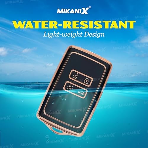 Mikanix Premium Key Cover Compatible with Triber | Kiger with a 4-Button | Elegant Black & Gold Protective Case Shell