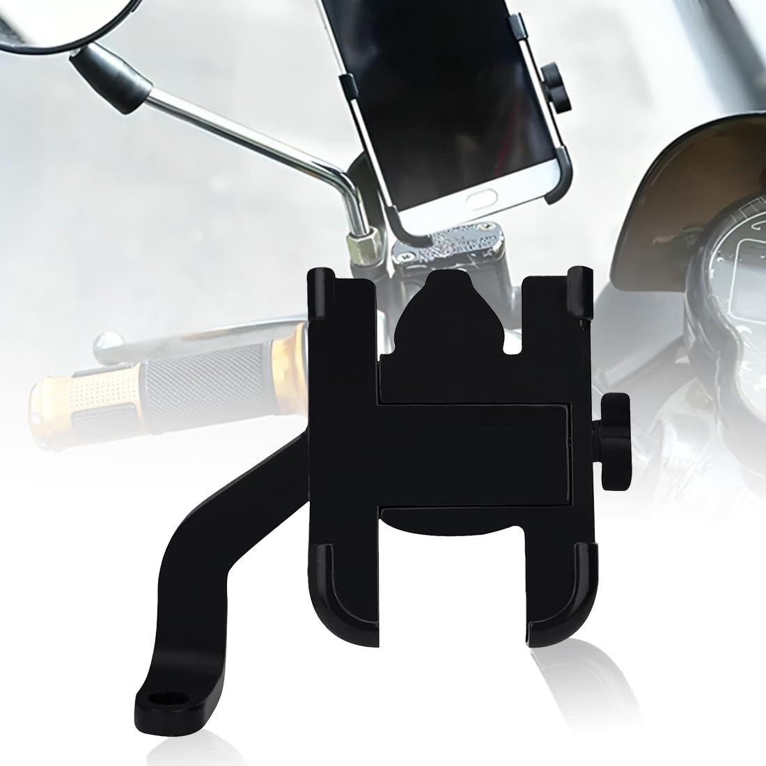 Mikanix Universal Bike Mount Mobile Holder 360 Degree Rotating Handlebar Cradle Stand for Motercycle Bicycle, Fits All Smartphones (Mobile Holder)