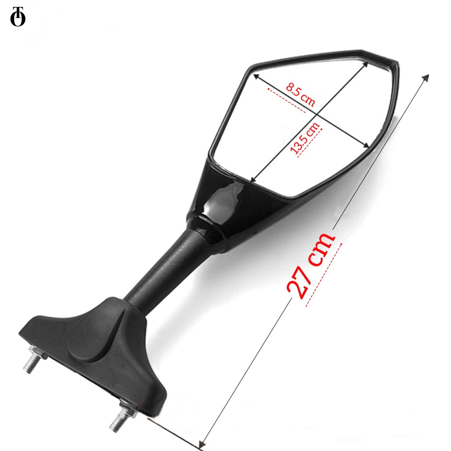 MIKANIX Double Light Universal and Adjustable Handlebar Rear View Mirror for Bikes and Motorcycles