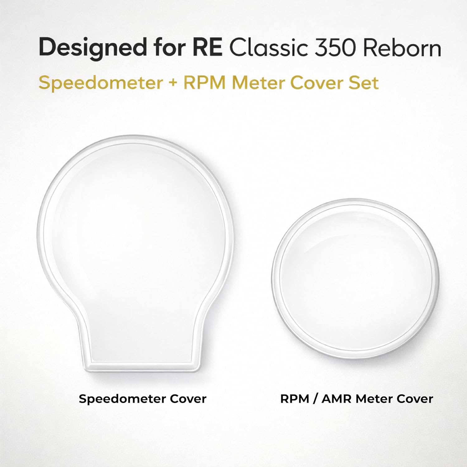 MIKANIX Speedometer & RPM Meter Glass Protector Compatible with RE Classic Reborn 350 | Ultra Clear Transparent Monsoon Cap | Scratch & Impact Resistant Cover