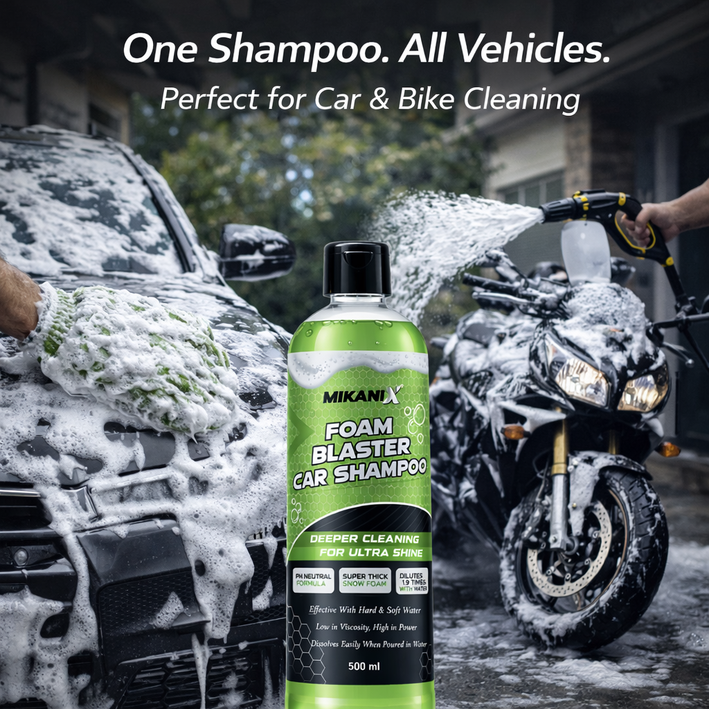 MIKANIX Foam Blaster Car Wash Shampoo | Concentrate Formula With Thick Foam to Remove Dirt & Grime for Car & Bike Exterior Cleaning | pH Neutral | 500 ML | Pack of 1
