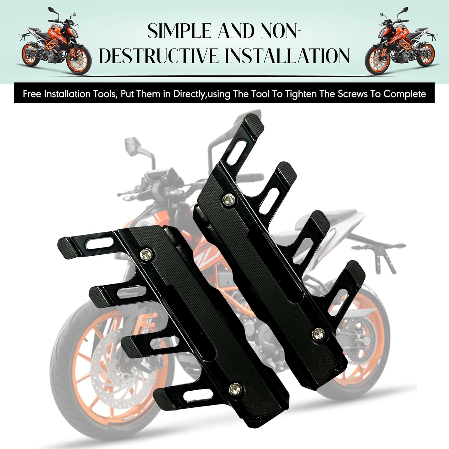 MIKANIX Bike ABS Shocker Protectors | Fork Cover Protector | Front Fender Slider Crash Guard Universal for All Bikes
