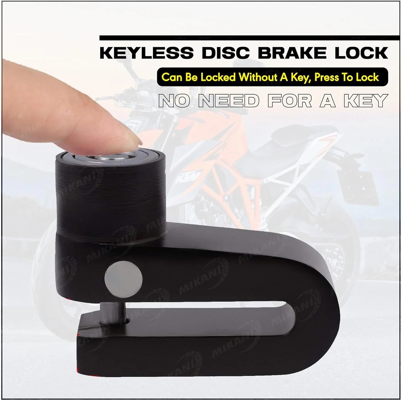 BRXR Stainless Steel Heavy Duty Anti Theft Motorcycle Disc Brake Lock for All Bikes Disc Lock (Black)