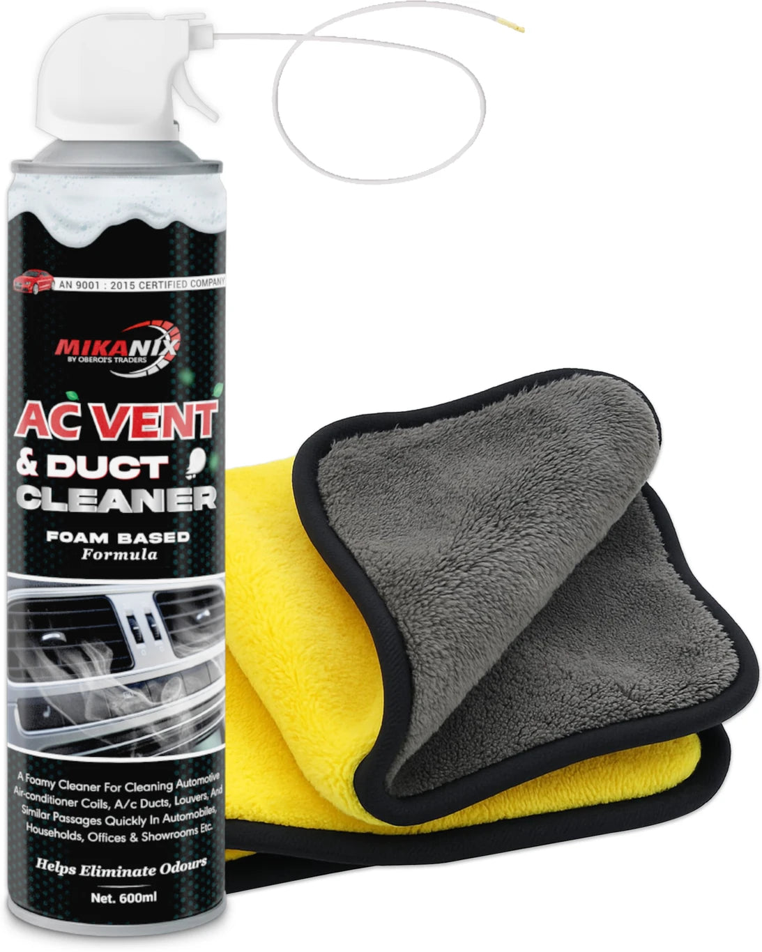 BRXR Car AC Vent & Duct Cleaner Odour Neutralizer Foam Spray With Microfiber Cloth For Vehicle Interior Cleaner & Home AC Vehicle Interior Cleaner (600 ml)