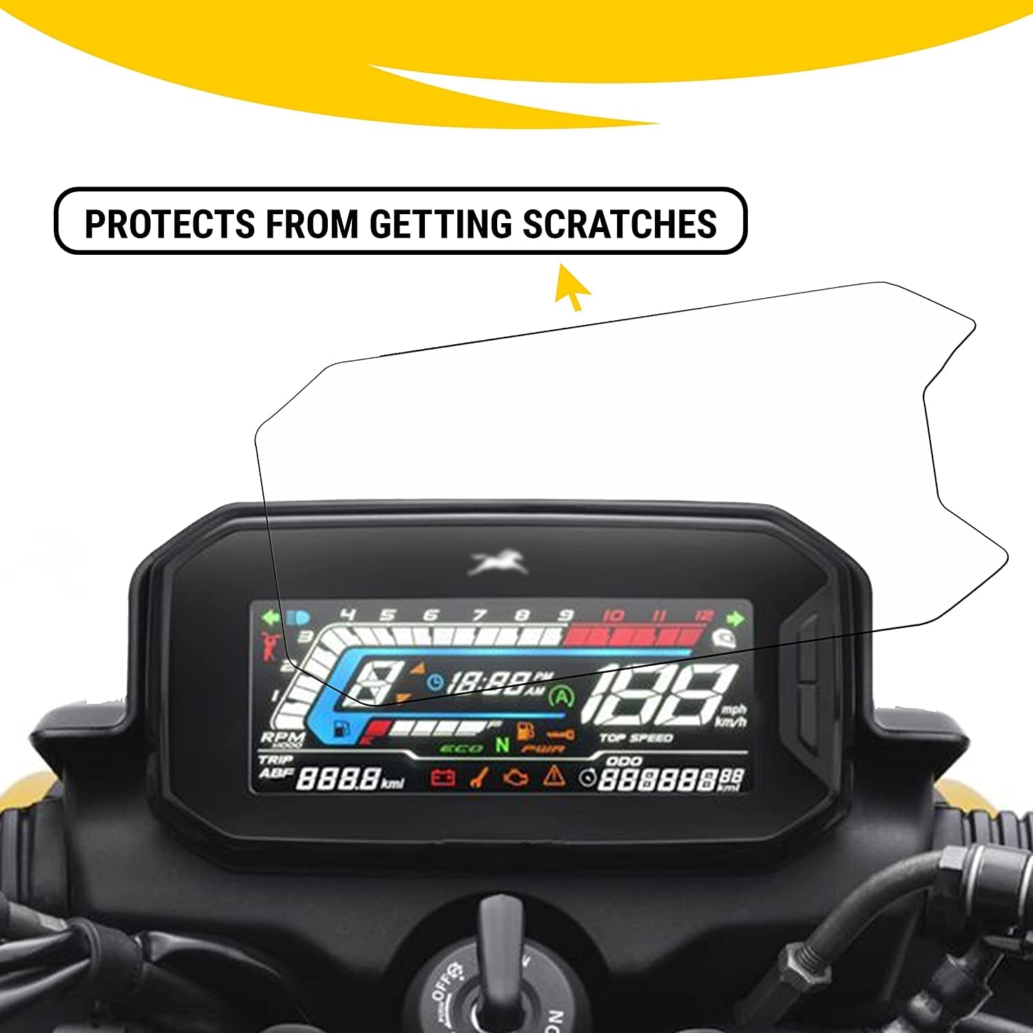 MIKANIX Raider 125 9H Full Screen Speedo Meter Display Screen Tempered Glass/Guard Anti Scratch Protector For TVS Raider 125