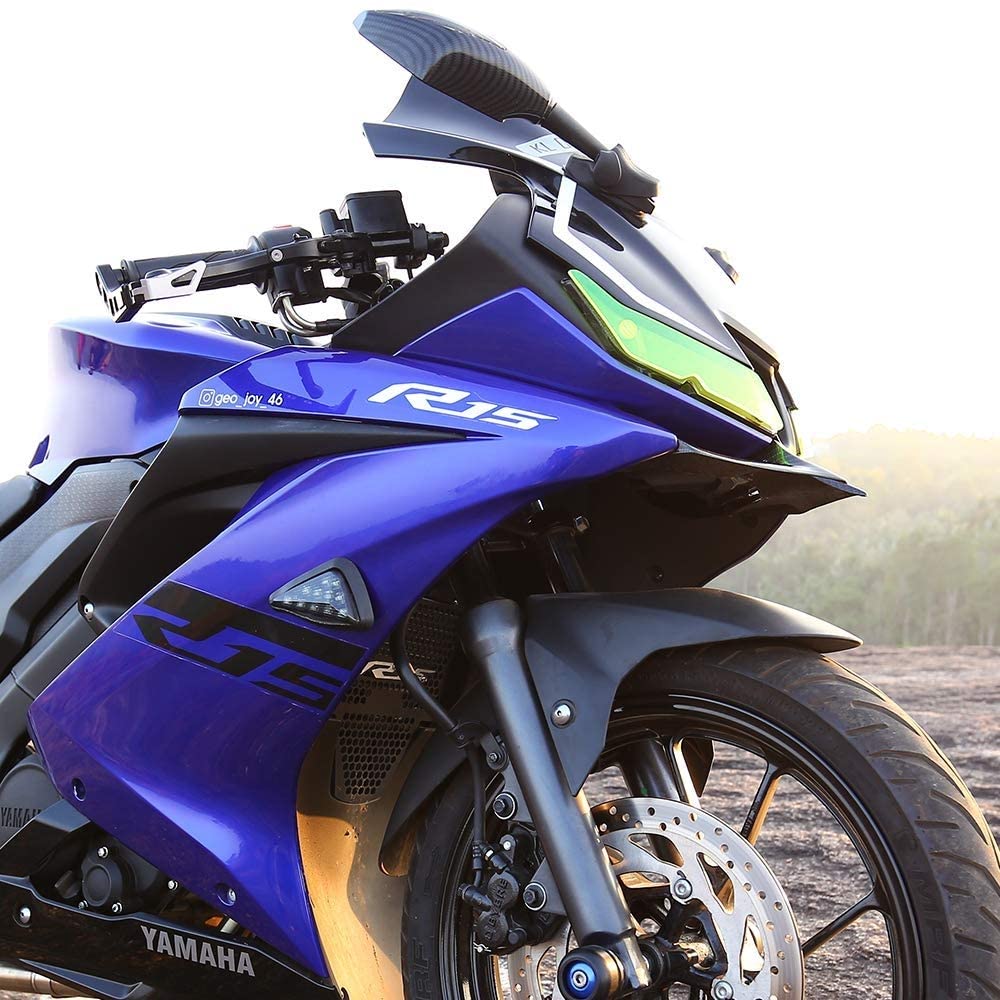 MIKANIX R15 V2/ V3/ V4 & M Smoke Triangle Flush Mount LED Turn Signals Blinker/Indicator For Yamaha R15 All Models Bike