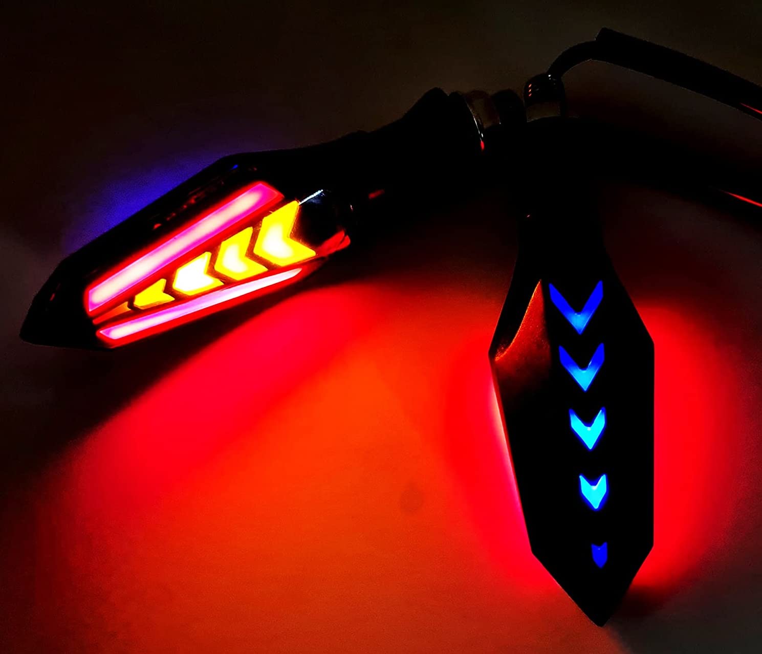 MIKANIX LED Running Light DRL Bike Turn Signal Indicator Lamp Universal for Motorbikes Combo