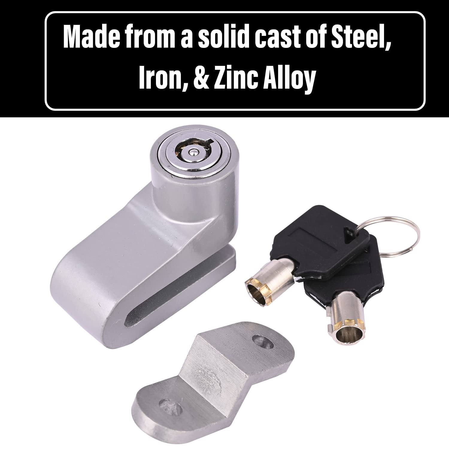 OBEROI'S TRADERS Stainless Steel Heavy Duty Anti Theft Motorcycle Disc Brake Lock for All Bikes and Scooty Security