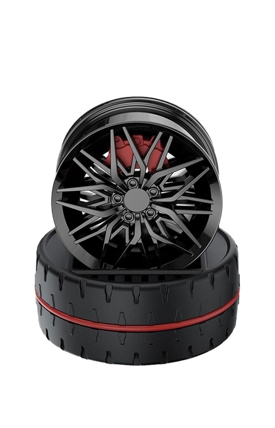 BRXR Solar Rotating Car Dashboard Air Freshener/Perfume Diffuser | Metal Body & Alloy Wheel Hub Design with Perfume Liquid for Car Interior Decoration Accessories (SILVER, FRENCH)