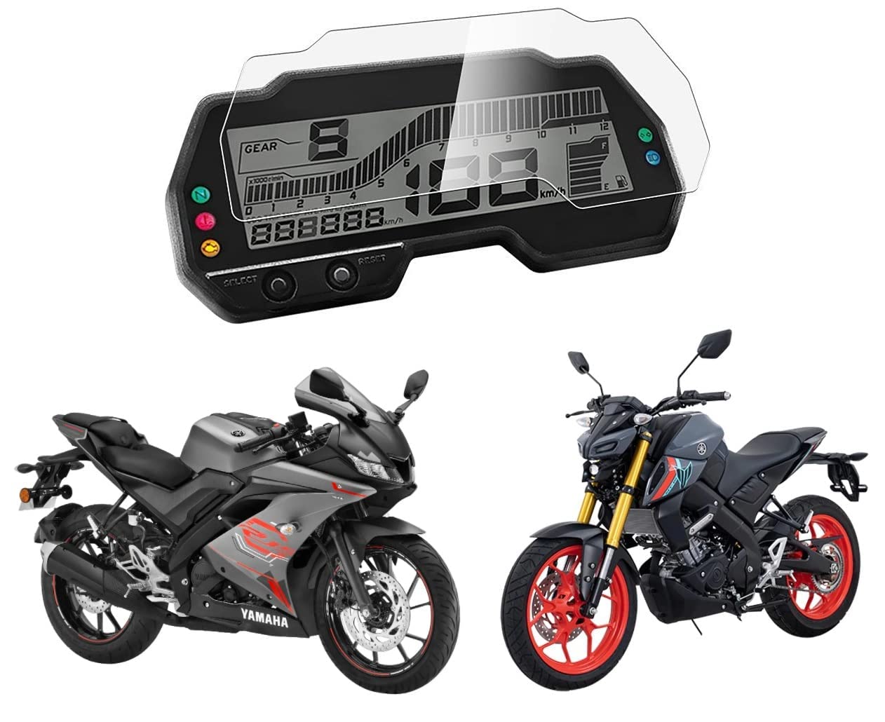 OBEROI'S TRADERS Speedo Meter Display Screen Tempered Guard Anti Scratch Protector Compatible for Yamaha R15 V3 and MT15
