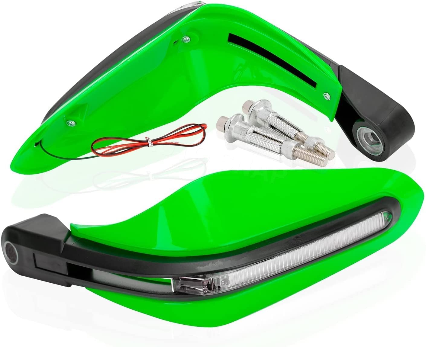 MIKANIX Motorcycle Universal Hand Guard/Brake, Clutch Lever Guard/Wind Deflector With Drl Led Light For All Bikes