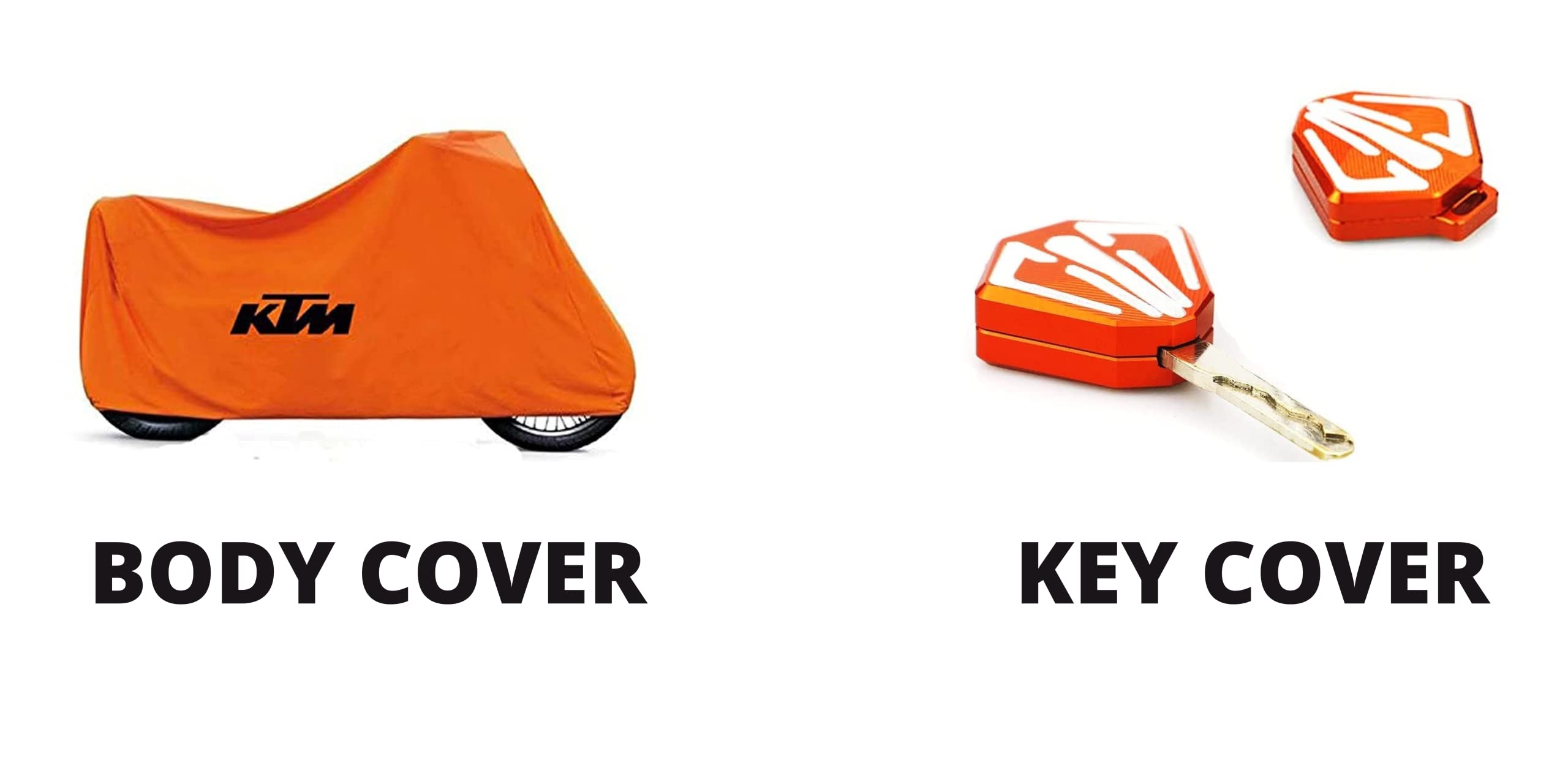 MIKANIX Waterproof & Dust Proof Two Wheeler Bike Body Cover with Key Protector Shell Cover for All KTM Bikes Accessories Combo
