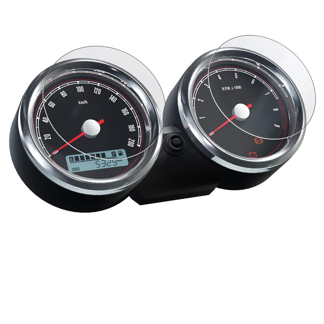 OBEROI'S TRADERS Speedo Meter Display Screen Tempered Glass/Guard Anti Scratch Protector Compatible for Royal Enfield Interceptor 650 / Continental GT 650