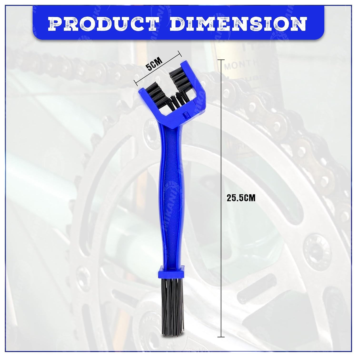 OBEROI'S TRADERS Bike Chain Cleaning Brush | 3-Sided Durable Bristles | Universal for Motorcycle & Bicycle Chain Maintenance