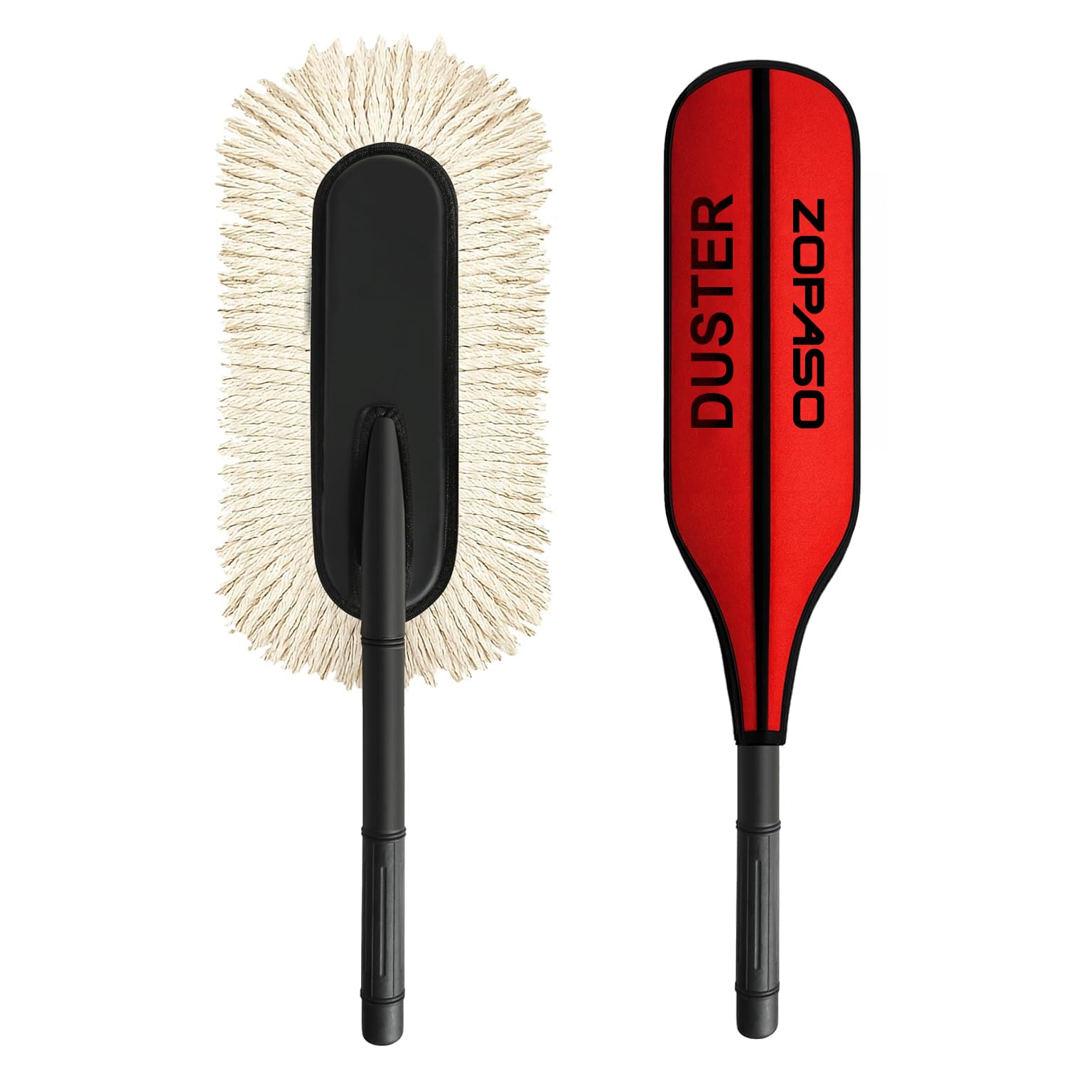 MIKANIX Soft Microfiber Car Duster Brush with Long Handle, Lint-Free & Scratch-Free Car Dust Cleaner | Paraffin Wax-Treated Cotton Fibers for Car, Bike, SUV, Truck & Dashboard