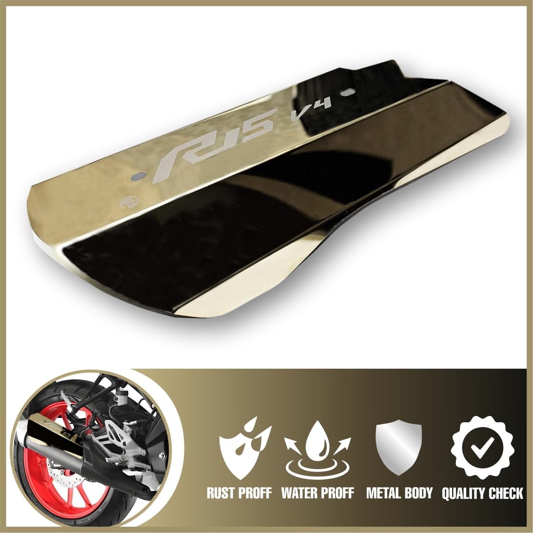 MIKANIX Premium Yamaha R15 V4 Exhaust Cover Silencer Protector