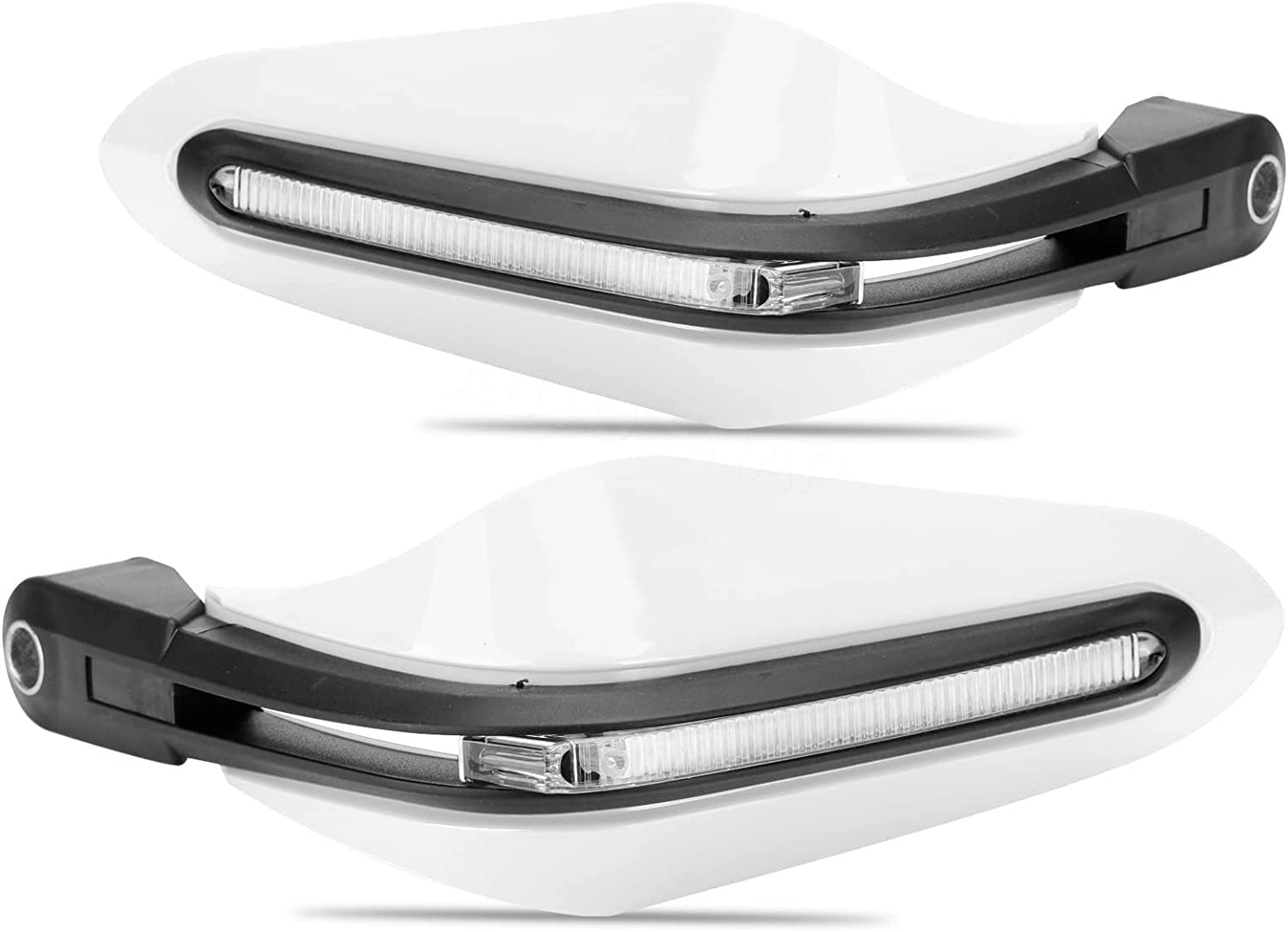 MIKANIX Motorcycle Universal Hand Guard/Brake, Clutch Lever Guard/Wind Deflector With Drl Led Light For All Bikes