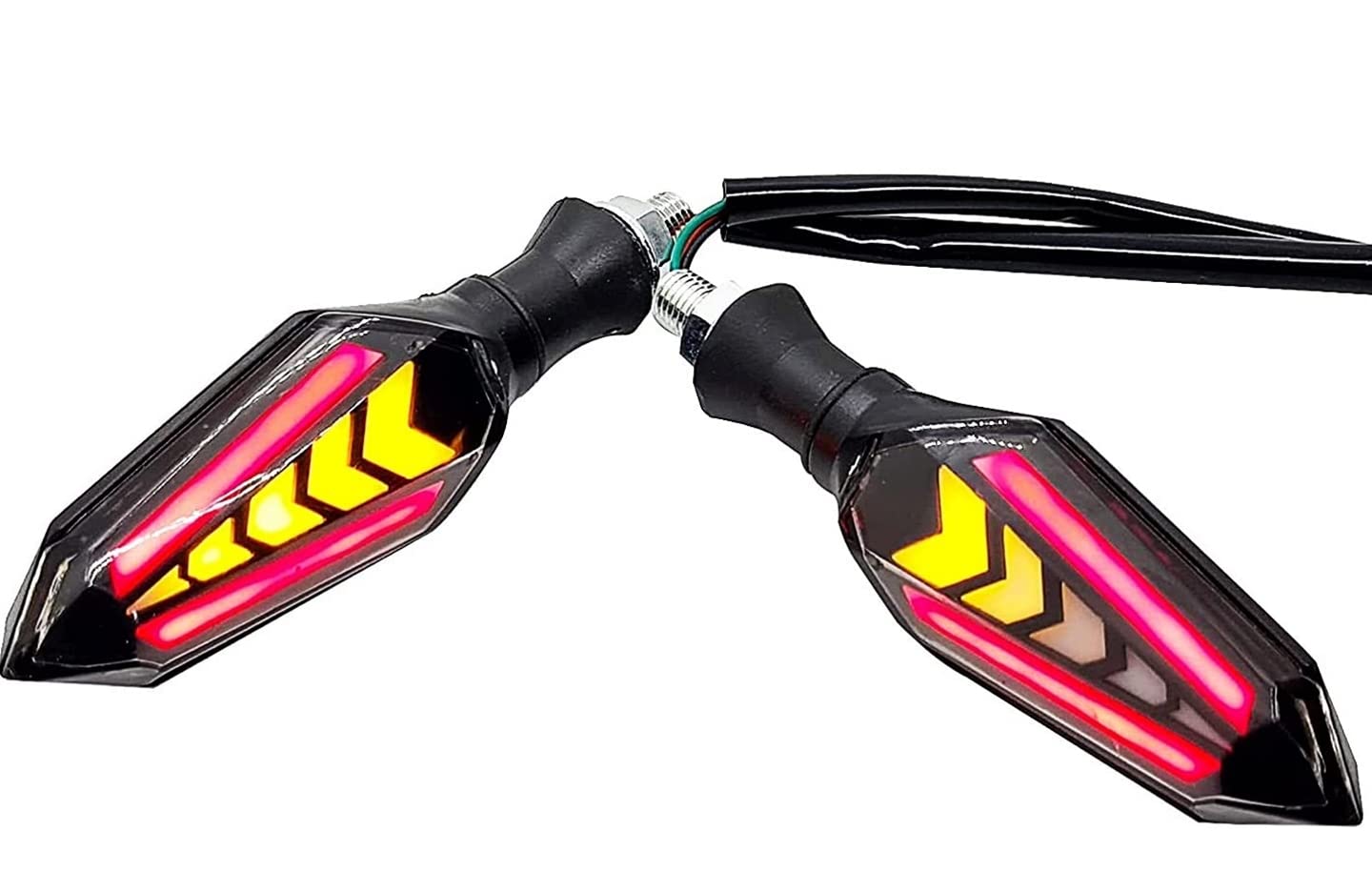 MIKANIX LED Running Light DRL Bike Turn Signal Indicator Lamp Universal for Motorbikes Combo