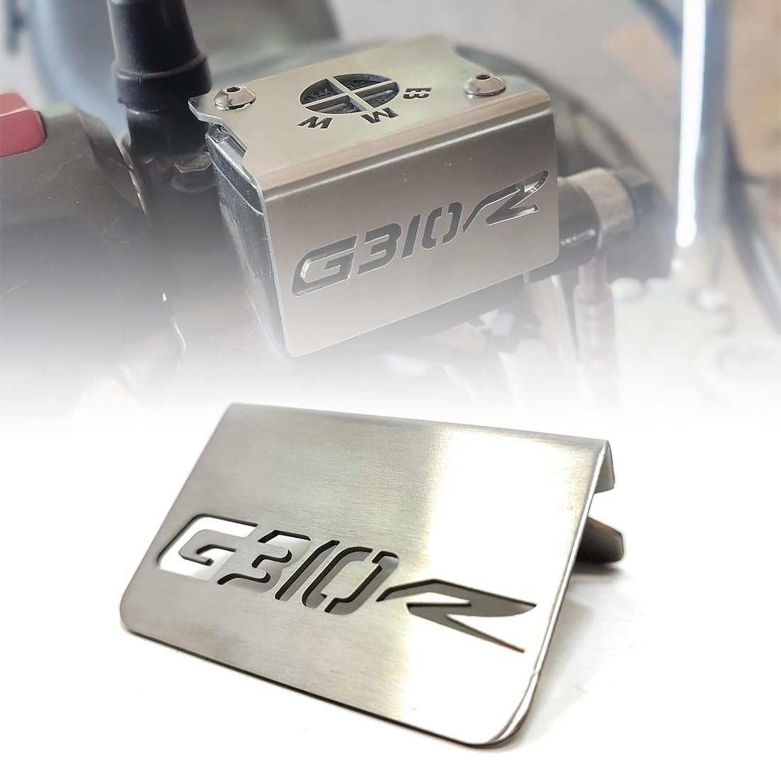 OBEROI'S TRADERS Stainless Steel Disc Brake Fluid Oil Reservoir Cap/Cover Oil Container Guard Compatible with BMW G310 R