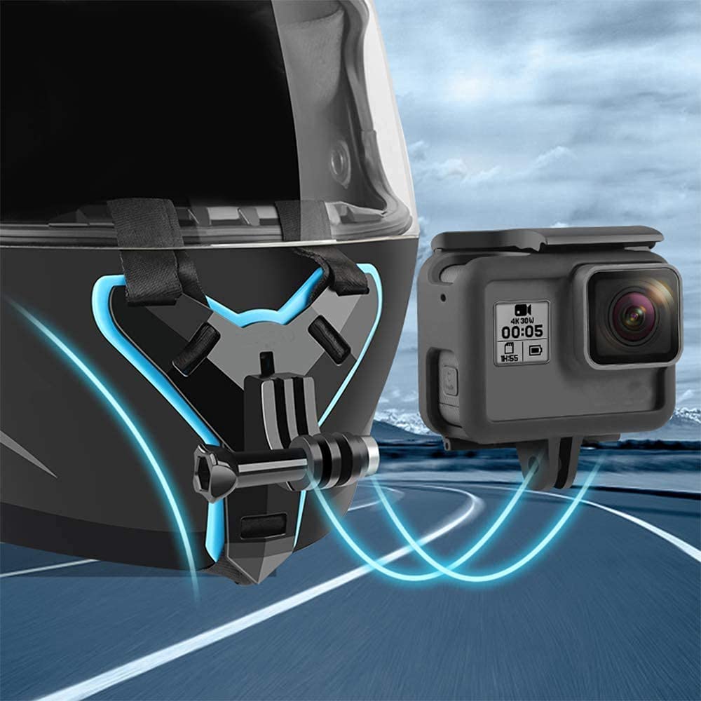 Mikanix Helmet/Camera/Chin/Jaw Mount Strap Belt with Mobile Clip & Screw Compatible with All Smart Phones Go pro Hero 9/8/7/6,SJCAM, Yi, DJI Osmo Action & Other Action Cameras