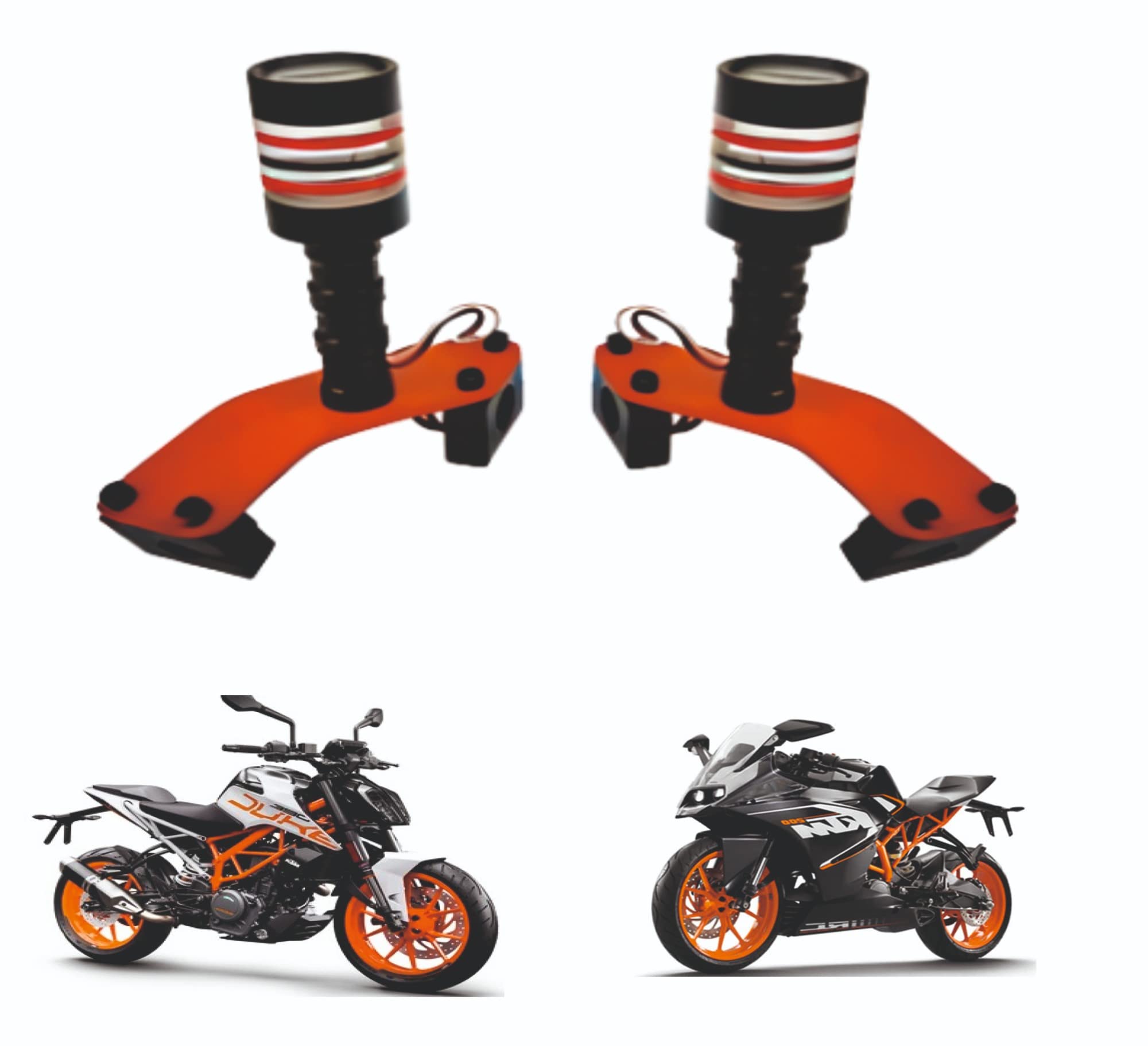 OBEROI'S TRADERS LED DRL lights Indicator Parking Frame Sliders/Ball Crash Protector Guard Compatible with KTM Duke and RC all Models