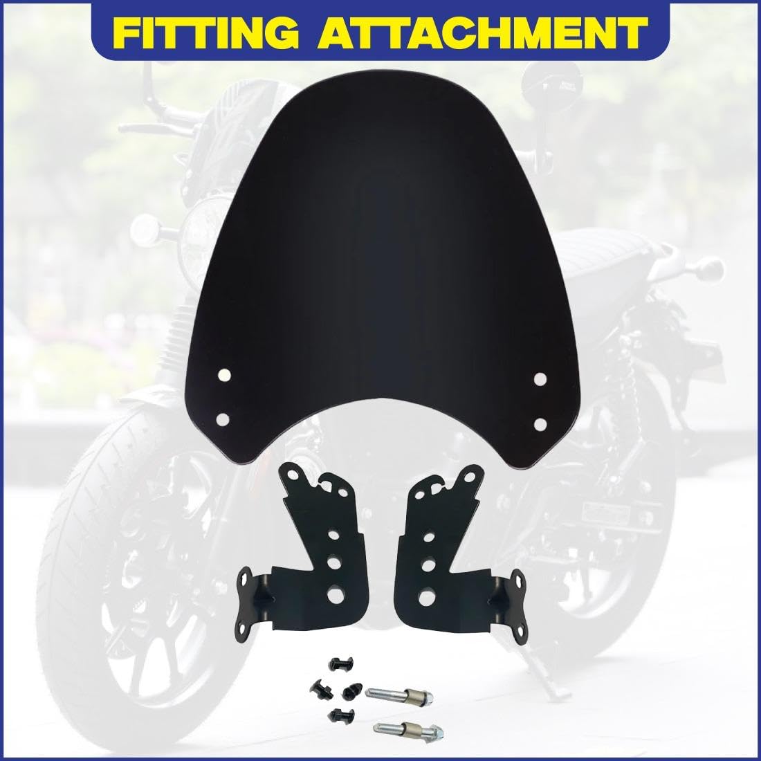 MIKANIX Hunter 350 Visor Glass | Unbreakable Headlight Bolt Visor | Windshield Protector| Wind Deflector for Bike Styling Fairing Kit